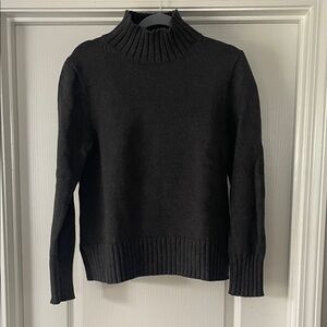 J Crew 100% Cotton Charcoal Turtleneck Sweater